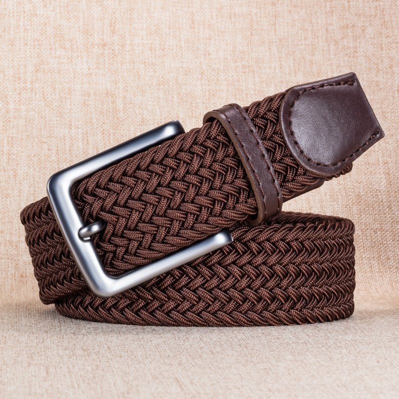 Kötött férfi öv ezüst csattal