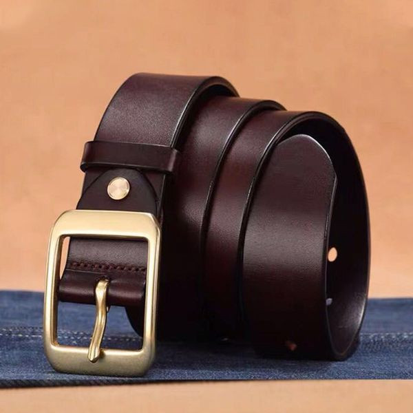 Férfi bőr öv sima modell fém csattal