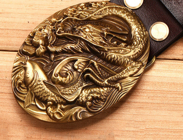 Ανδρική έκο δερμάτινη ζώνη με χρυσή αγκράφα