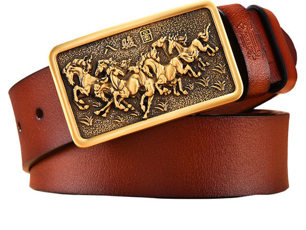 Modern férfi ekobőr öv fém díszítéssel