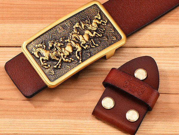 Modern férfi ekobőr öv fém díszítéssel