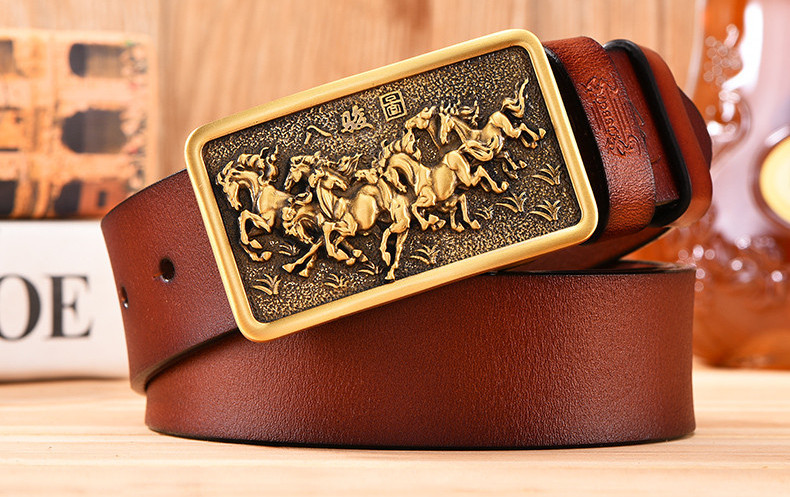Modern férfi ekobőr öv fém díszítéssel