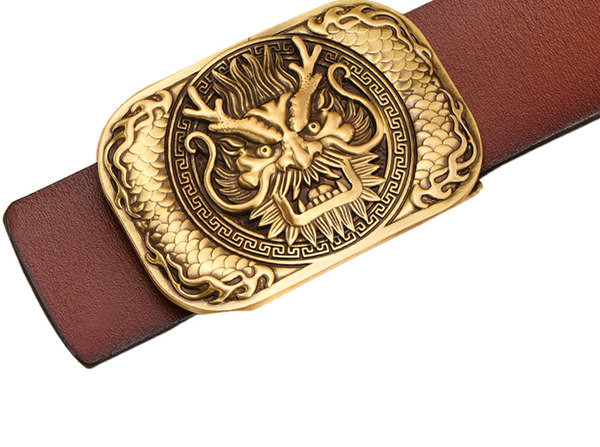 Férfi bőr öv fém csattal három színben