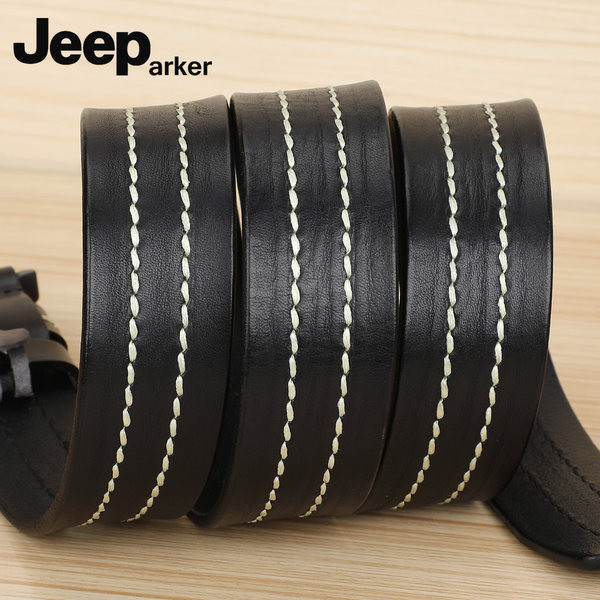 Férfi bőr alkalmi öv fém csattal