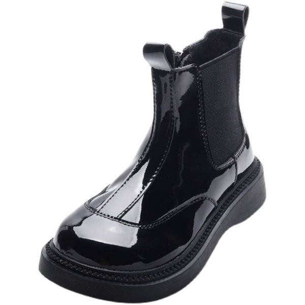 Modern lakkbőr csizma lányoknak