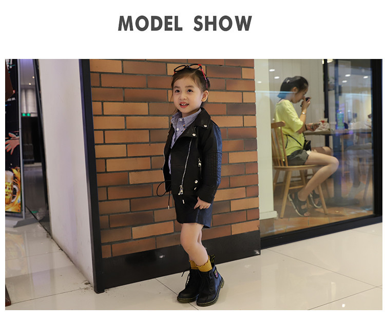 Cizme copii din piele cu culoare caldă - neagră