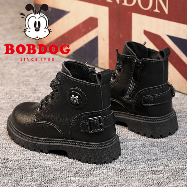 Eko bőrből készült modern gyerekcsizma csattal lányoknak