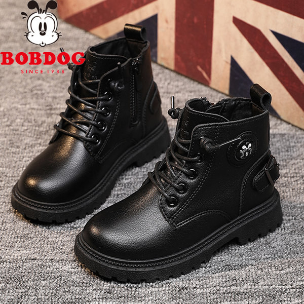 Eko bőrből készült modern gyerekcsizma csattal lányoknak