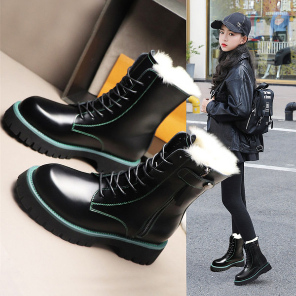 Παιδικά μποτάκια με ζεστή φόδρα - μαύρο χρώμα