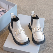 Cizme copii din piele cu talpa plate