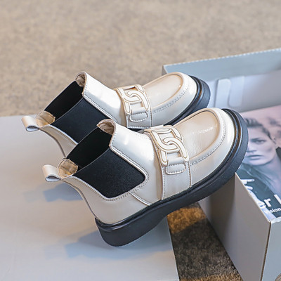 Cizme copii din piele cu talpa plate