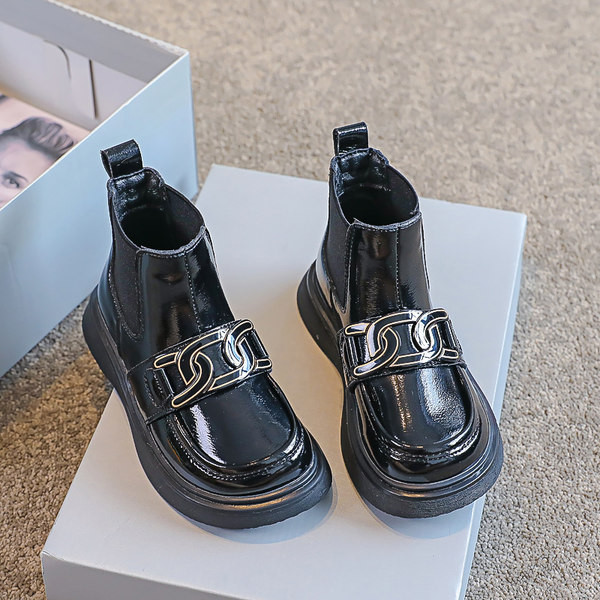 Cizme copii din piele cu talpa plate