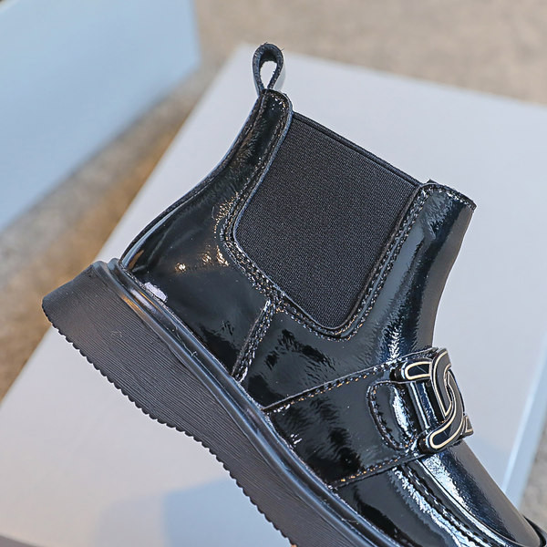 Cizme copii din piele cu talpa plate