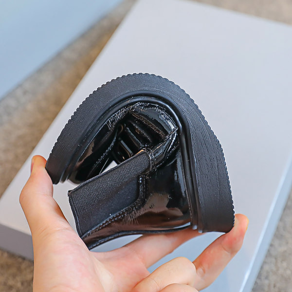 Cizme copii din piele cu talpa plate