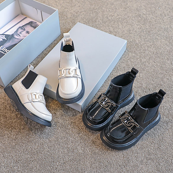 Cizme copii din piele cu talpa plate