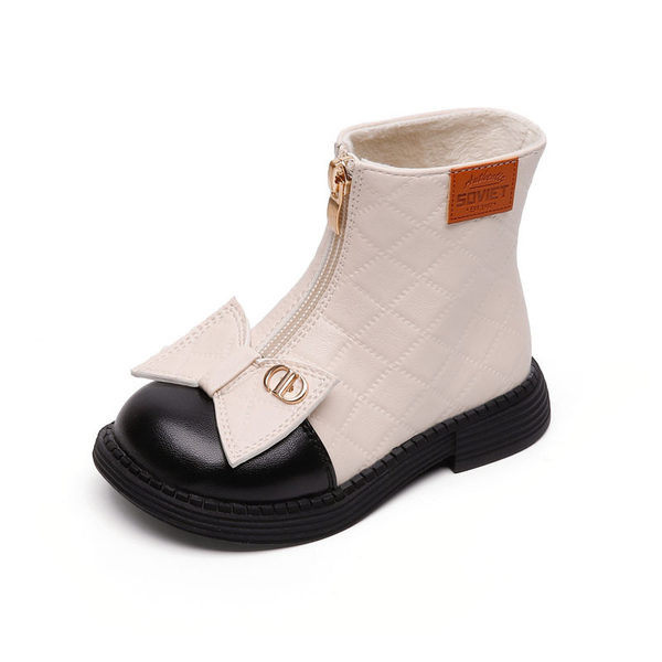 Παιδικά μποτάκια με διακόσμηση με φερμουάρ και κορδέλα