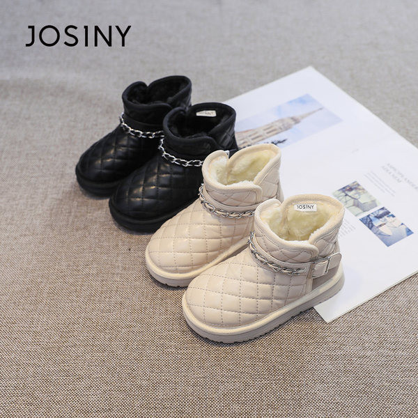 Cizme pentru copii cu cataramă și talpă plată - două culori