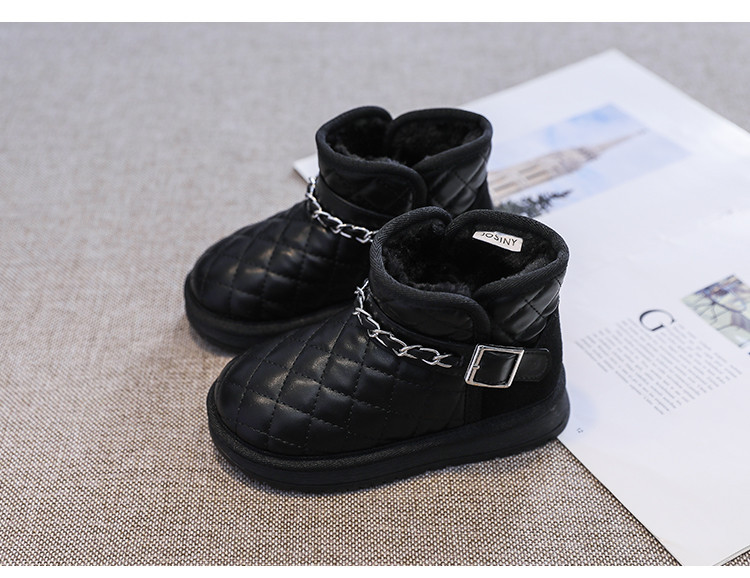 Cizme pentru copii cu cataramă și talpă plată - două culori