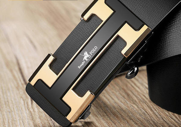 Ανδρική έκο δερμάτινη ζώνη με μεταλλική διακόσμηση