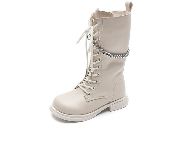 Παιδικά μποτάκια με κορδόνια και μεταλλική αλυσίδα