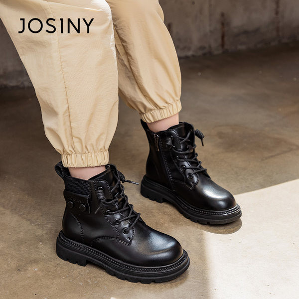 Bērnu ziemas zābaki no eko ādas meitenēm