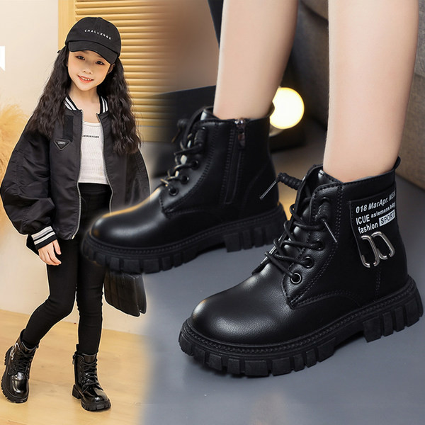 Παιδικά έκο δερμάτινα μποτάκια με φερμουάρ για κορίτσια και αγόρια