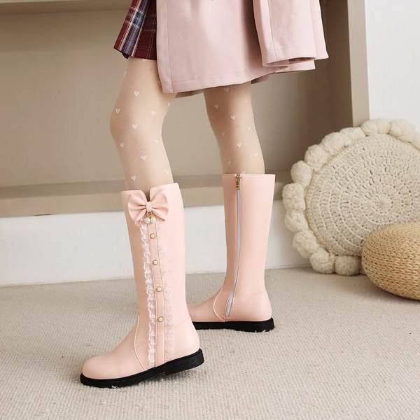 Παιδικά μποτάκια με κορδέλα και κρίκους