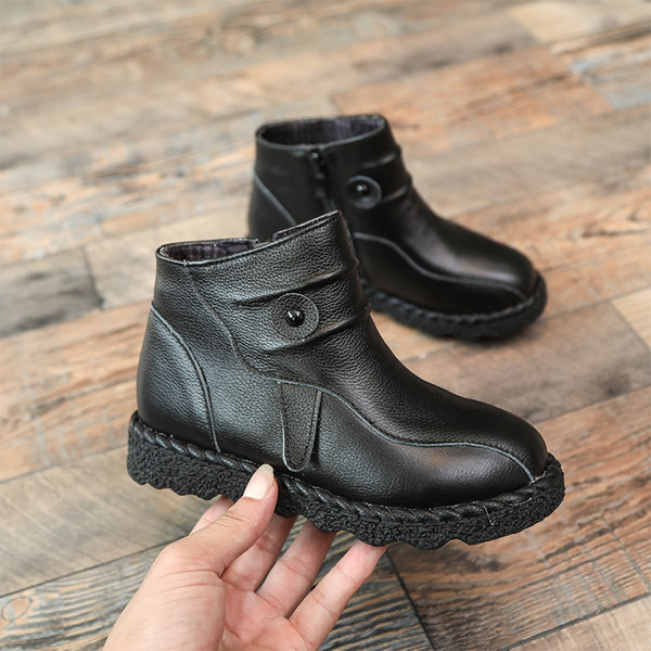 Παιδικά έκο δερμάτινα μποτάκια με επίπεδη σόλα σε πολλά χρώματα