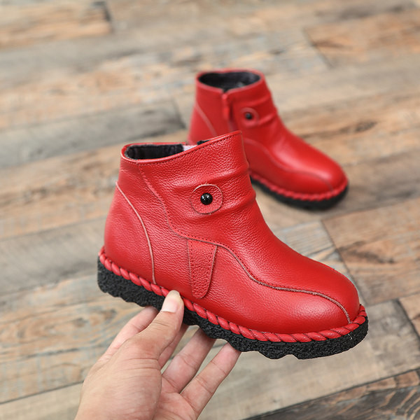 Παιδικά έκο δερμάτινα μποτάκια με επίπεδη σόλα σε πολλά χρώματα