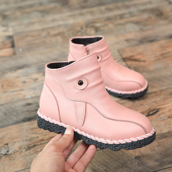 Παιδικά έκο δερμάτινα μποτάκια με επίπεδη σόλα σε πολλά χρώματα