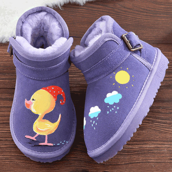 Μοντέρνα παιδικά μποτάκια από eco suede με απλικέ