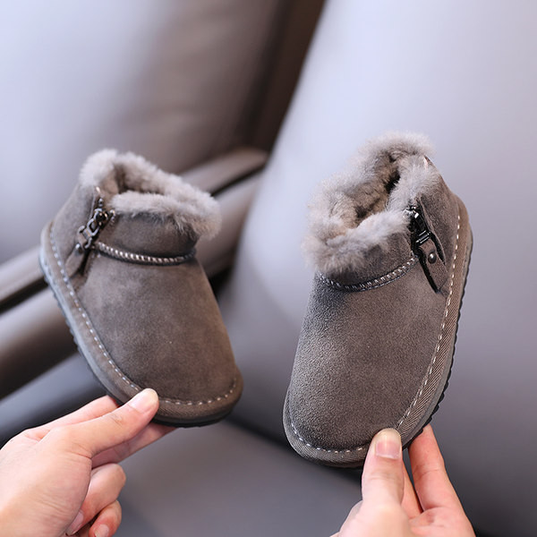 Παιδικά μοντέρνα οικολογικά καστόρινα μποτάκια με φερμουάρ και απαλή φόδρα