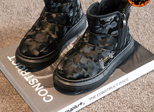 Παιδικά μποτάκια με φερμουάρ και ζεστή φόδρα για κορίτσια και αγόρια