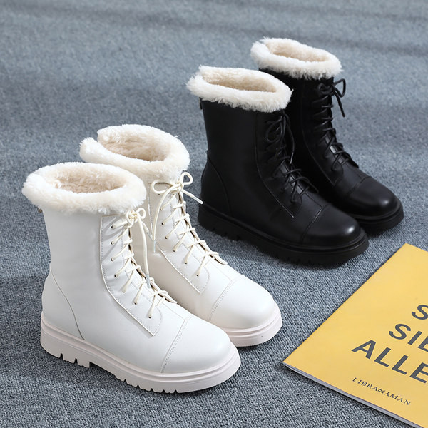 Νέο μοντέλο έκο δερμάτινες μπότες με πουπουλένια φόδρα