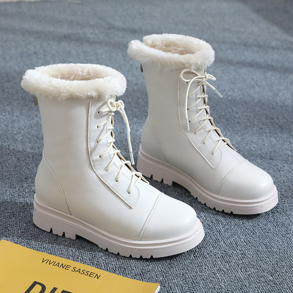 Νέο μοντέλο έκο δερμάτινες μπότες με πουπουλένια φόδρα