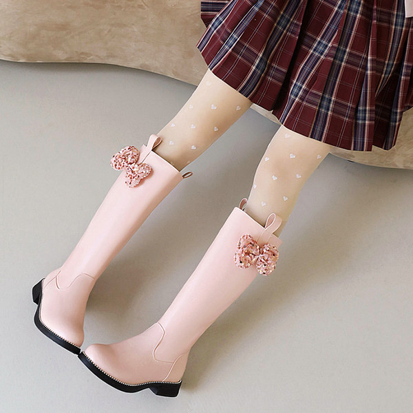 Νέο μοντέλο παιδικές έκο δερμάτινες μπότες με κορδέλα