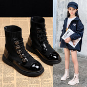 Παιδικά κομψά μποτάκια χωρίς κούμπωμα με επίπεδη σόλα