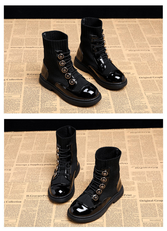 Παιδικά κομψά μποτάκια χωρίς κούμπωμα με επίπεδη σόλα