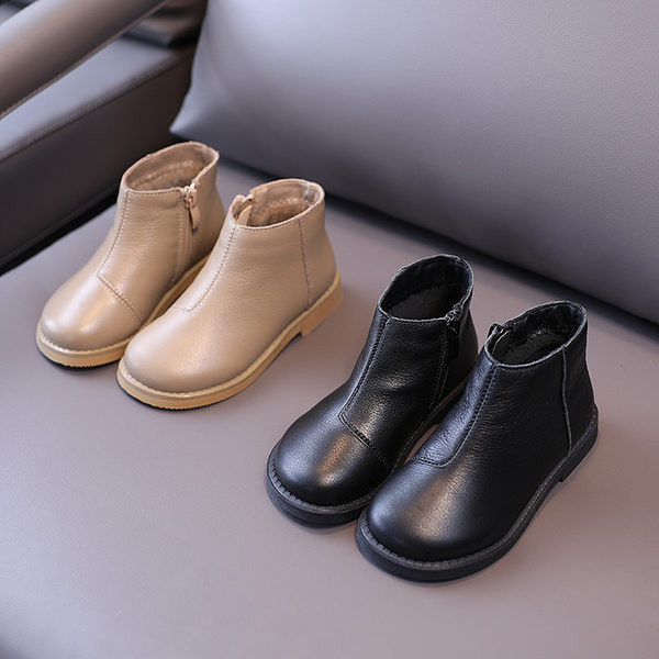 Παιδικά μποτάκια από οικολογικό δέρμα - καθαρό μοντέλο