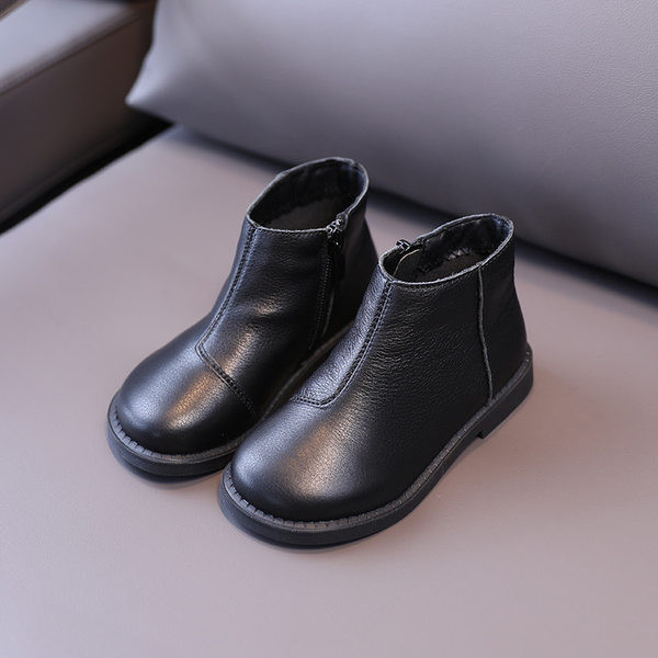 Παιδικά μποτάκια από οικολογικό δέρμα - καθαρό μοντέλο