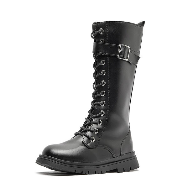 Cizme pentru copii stilate din piele ecologica cu catarama pentru fete