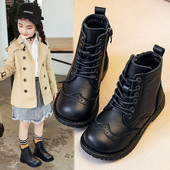 Παιδικά μποτάκια σε μαύρο χρώμα από έκο δέρμα