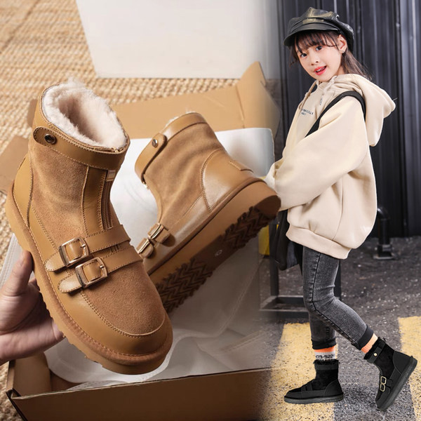 Νέο μοντέλο έκο δερμάτινες μπότες με αγκράφες και ζεστή φόδρα