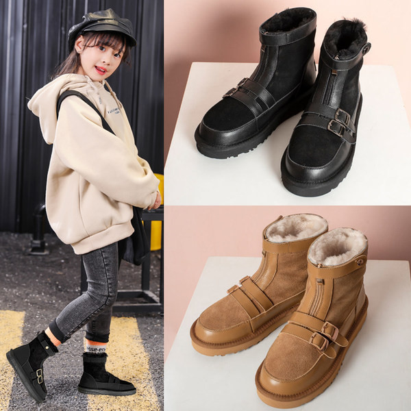 Νέο μοντέλο έκο δερμάτινες μπότες με αγκράφες και ζεστή φόδρα