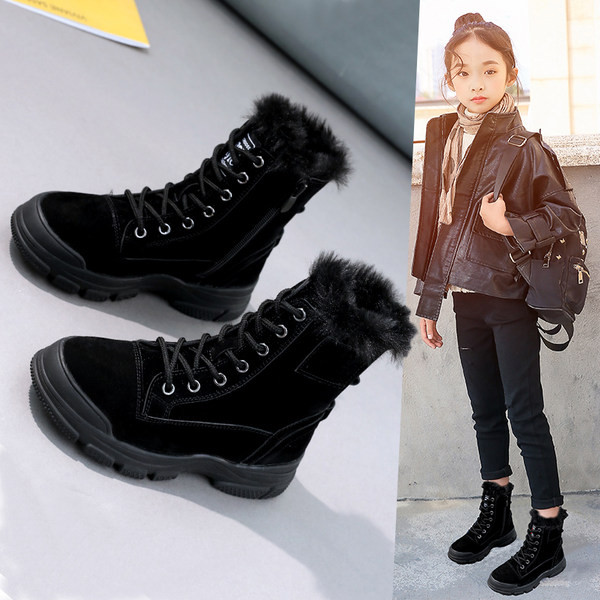 Νέο μοντέλο παιδικές μπότες με πούπουλο και κορδόνια