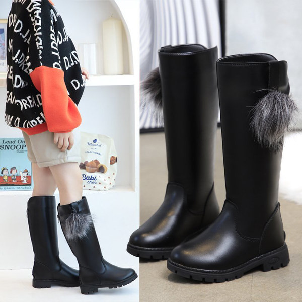 Κομψές παιδικές μπότες από έκο δέρμα με πούπουλο