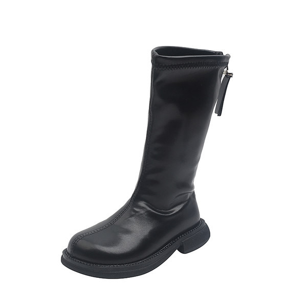 Παιδικά έκο δερμάτινα μποτάκια με φερμουάρ σε δύο χρώματα