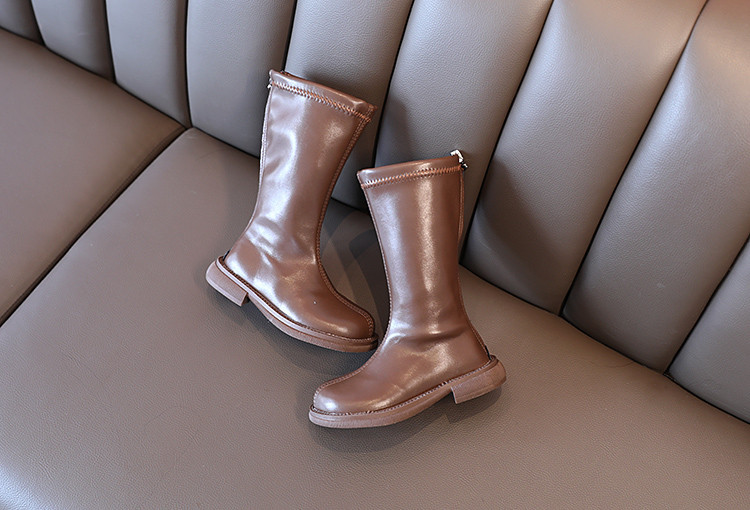 Παιδικά έκο δερμάτινα μποτάκια με φερμουάρ σε δύο χρώματα