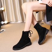 Μοντέρνα παιδικά σουέτ μποτάκια με κορδόνια για κορίτσια