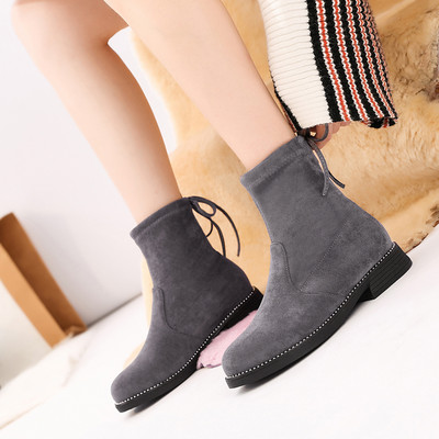 Μοντέρνα παιδικά σουέτ μποτάκια με κορδόνια για κορίτσια